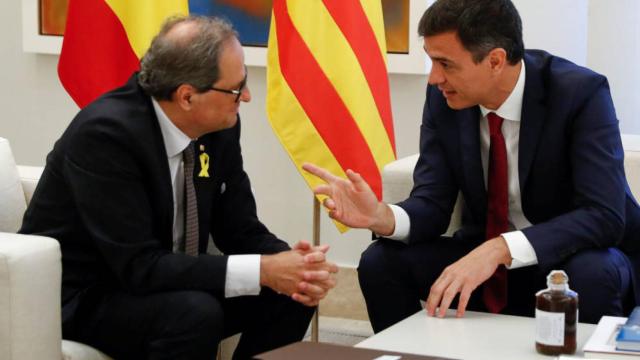 Pedro Sánchez y Quim Torra.