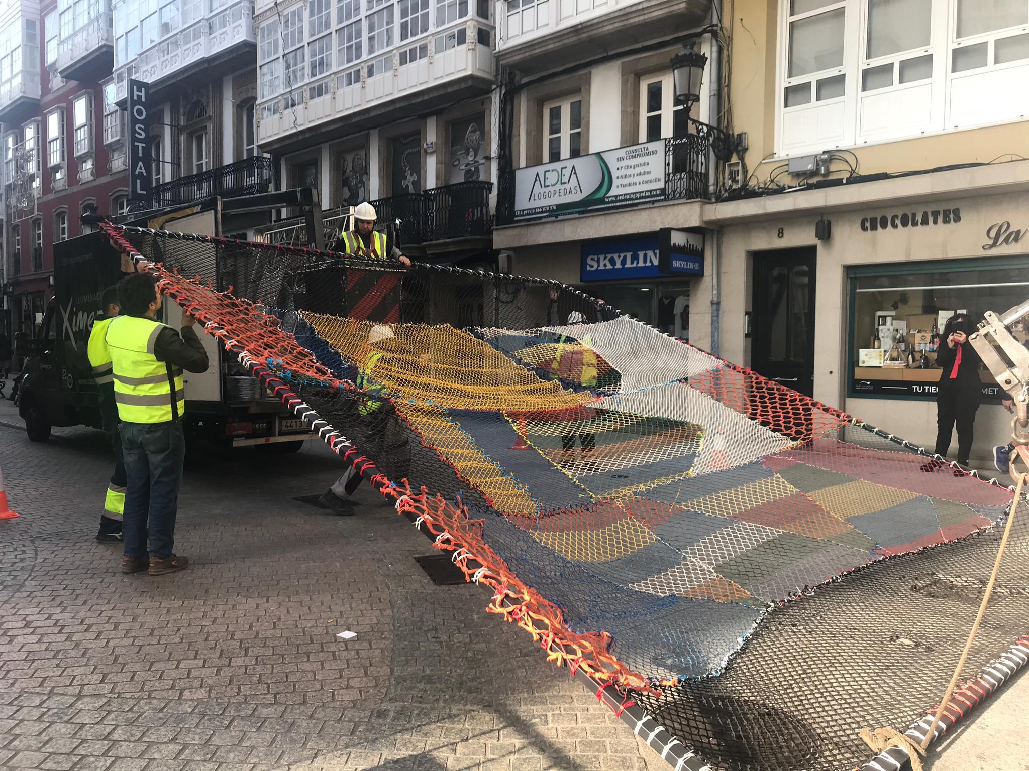 Instalación de la miscelánea de redes reutilizadas (Cholita Corme)