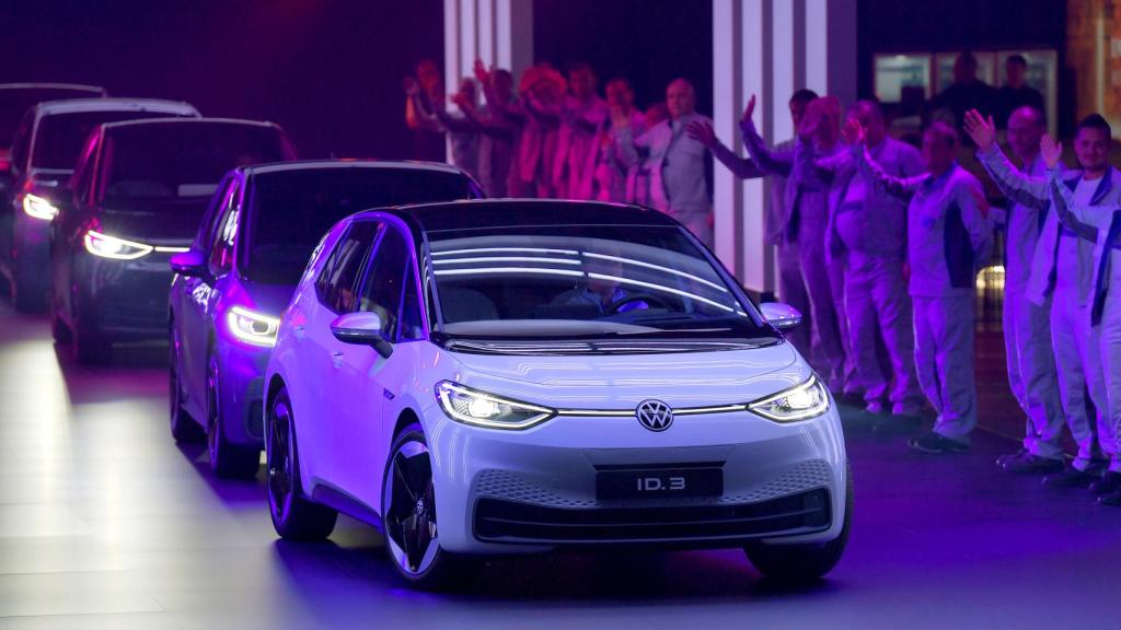 Modelos del Volkswagen ID.3 en la planta de Zwickau, Alemania, donde se produce.