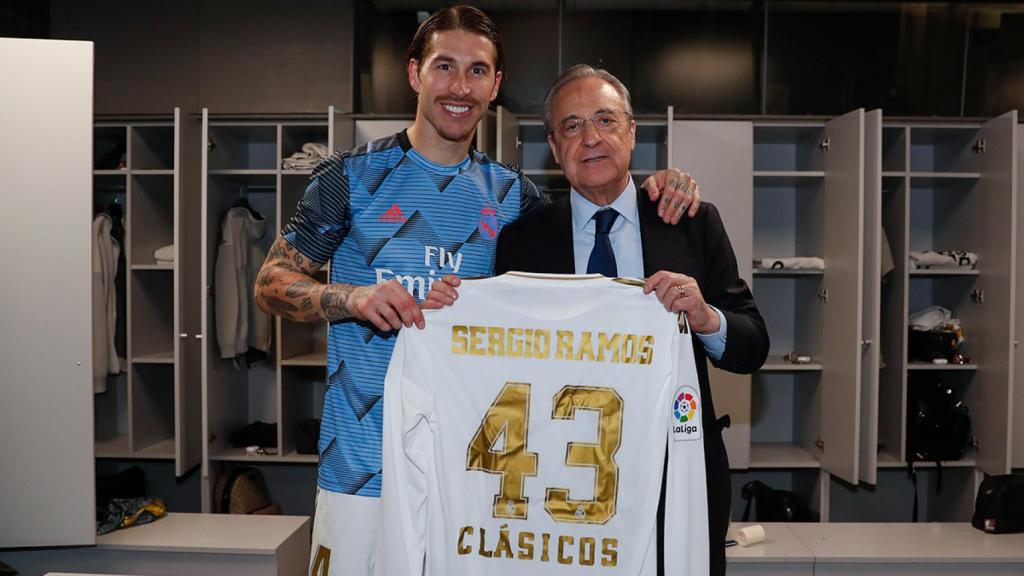 Sergio Ramos junto a Florentino Pérez