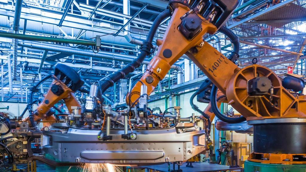 Una de las aplicaciones del 5G es en robots industriales.