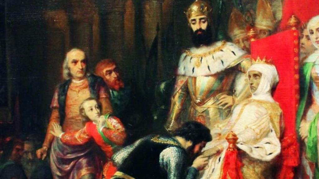 Coronación de Inés de Castro en 1361. Pierre-Charles Comte