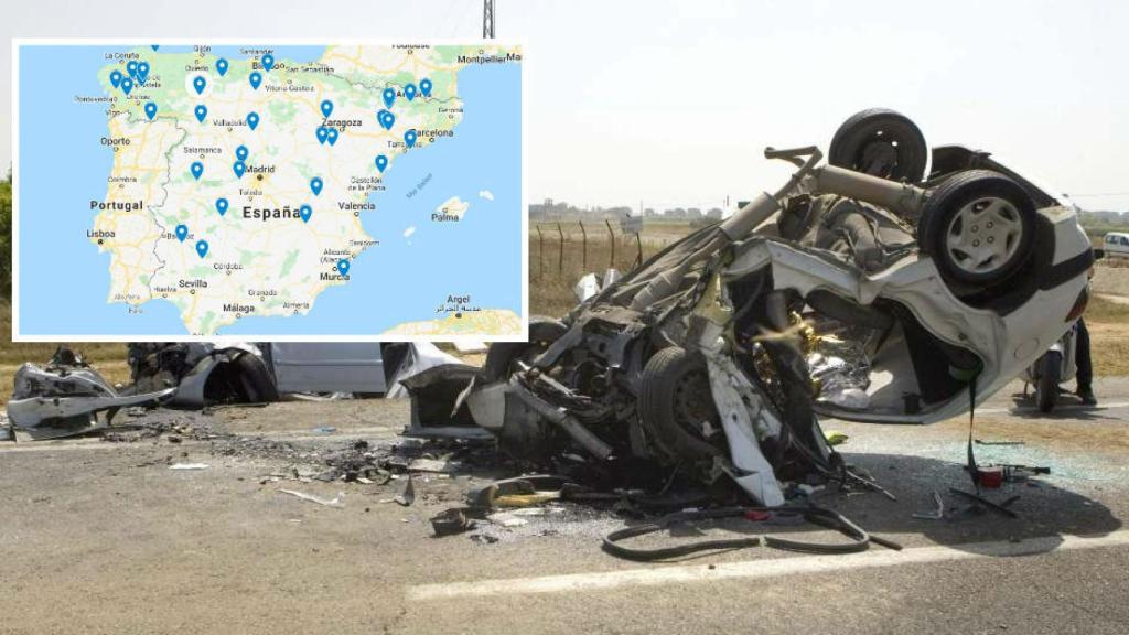 Los 61 puntos negros de las carreteras españolas.