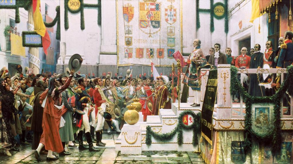'La promulgación de la Constitución de 1812', obra de Salvador Viniegra.