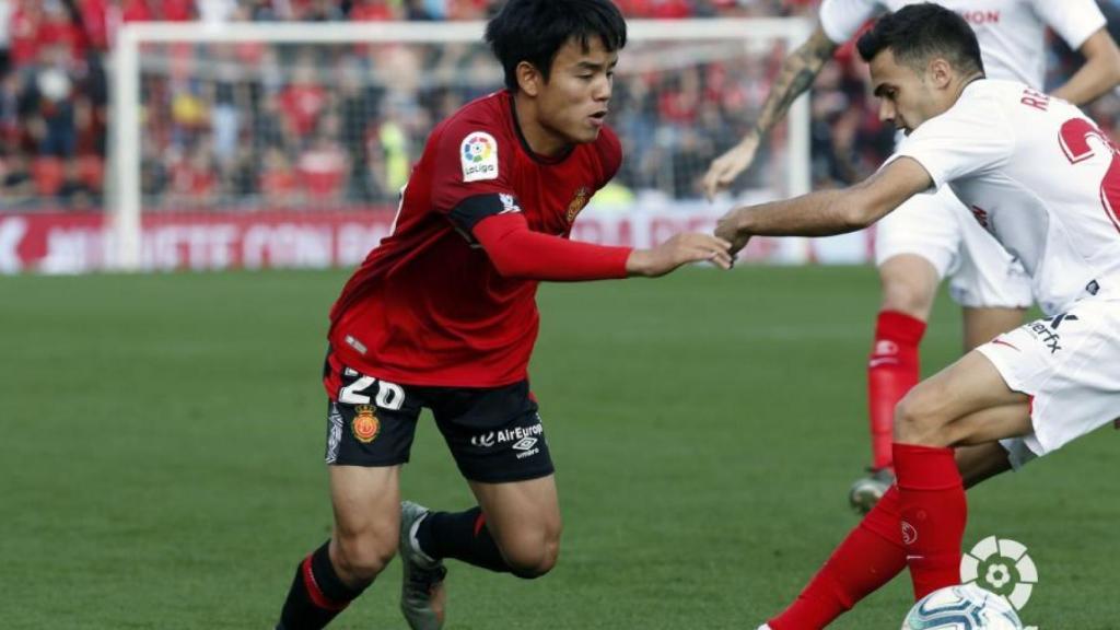 Take Kubo, durante el partido