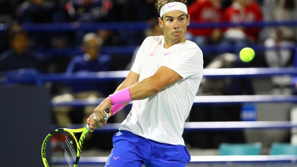 Nadal, en un momento del partido ante Tsitsipas