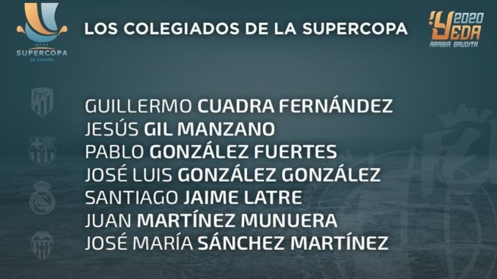 Los árbitros de la Supercopa de España