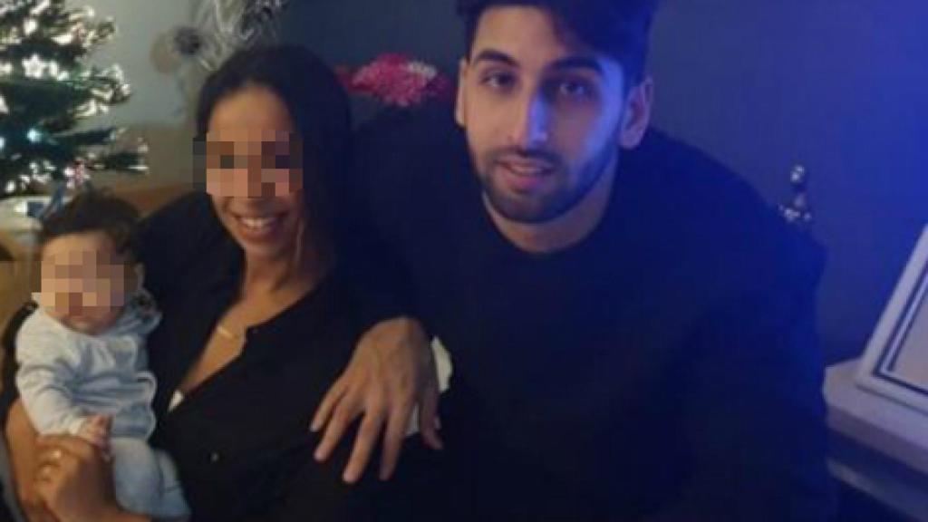 Oussama, Dayana y el hijo de ambos.