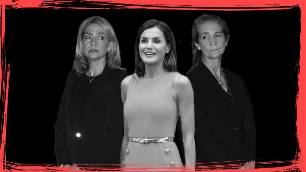 La Reina Letizia junto a sus cuñadas -y enemigas- Cristina y Elena.