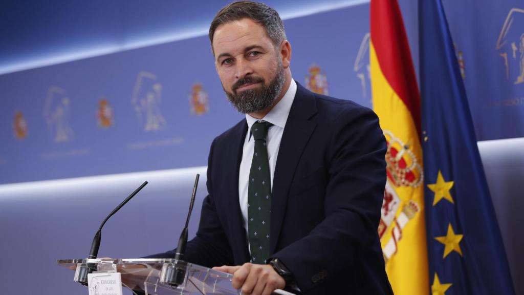 Santiago Abascal durante una conferencia el pasado mes de septiembre.