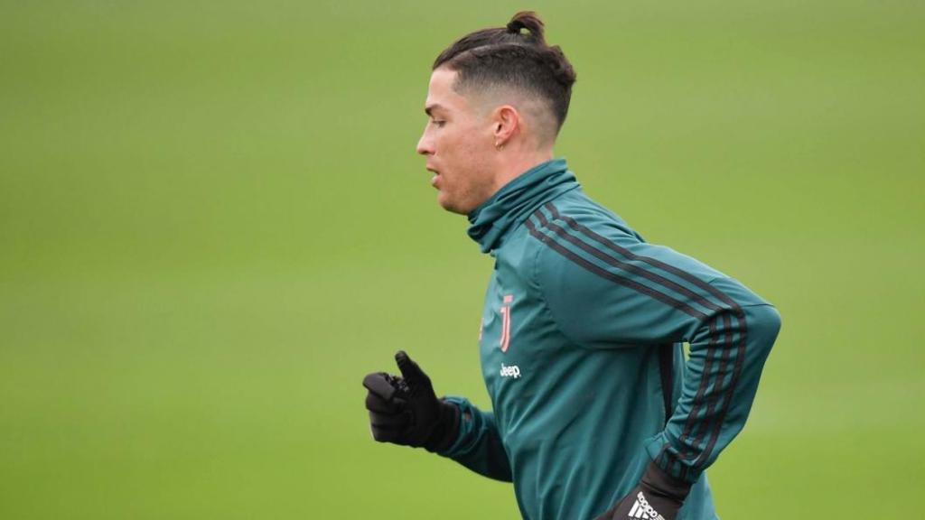Cristiano Ronaldo durante el entrenamiento con la Juventus