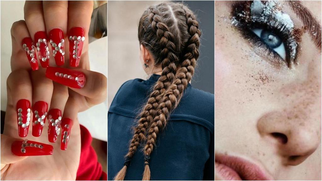 Tendencias de 2020: uñas, trenzas y maquillaje 'glitter'.