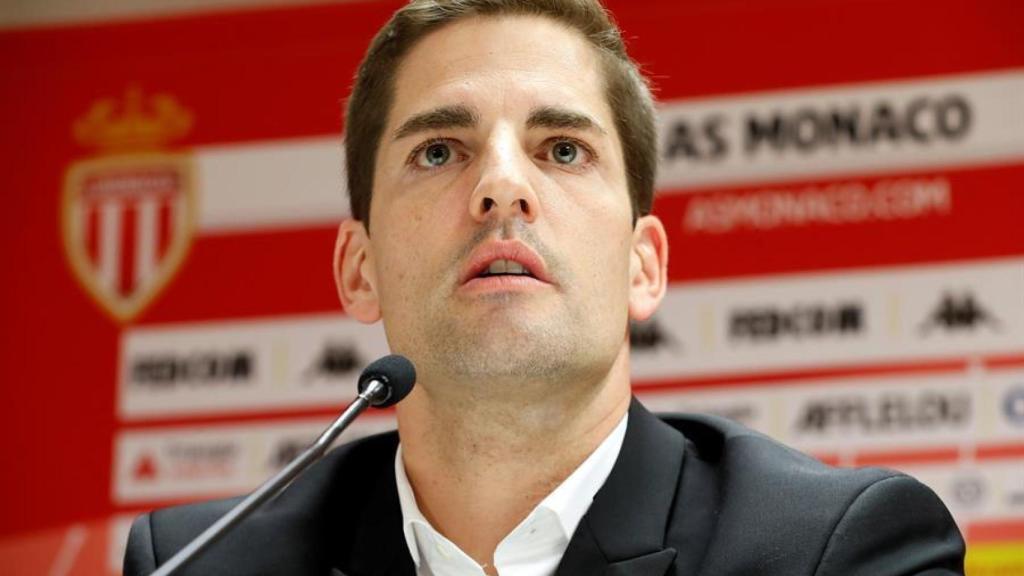 Robert Moreno, en rueda de prensa con el Mónaco