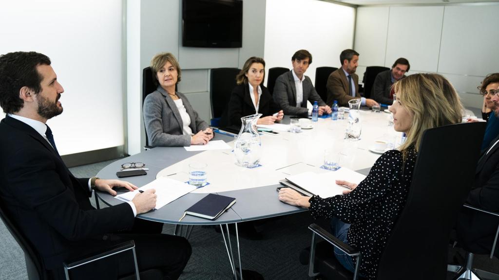 El presidente del Partido Popular, Pablo Casado, preside la reunión del Comité de Dirección de final de año.