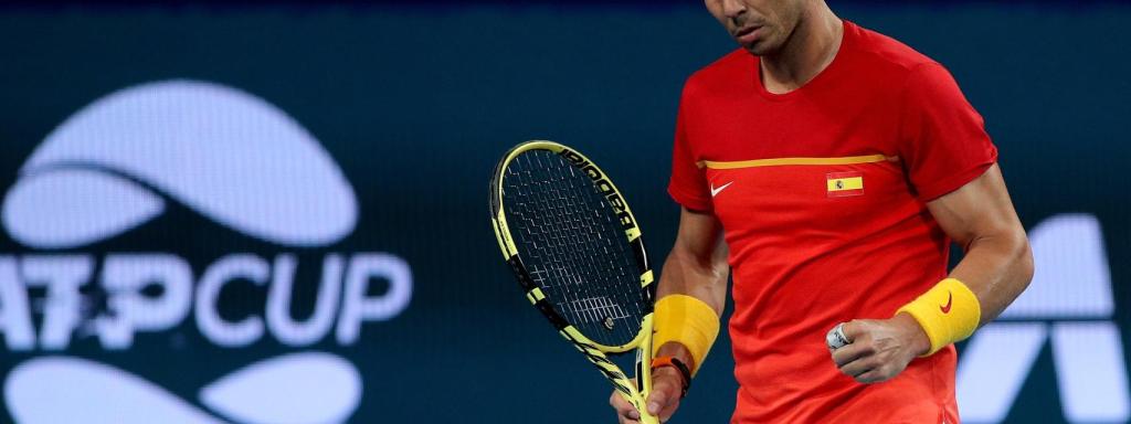 Rafa Nadal, en el partido frente a Basilashvili