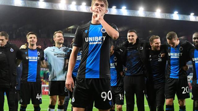 Los jugadores del Club Brujas tras un partido