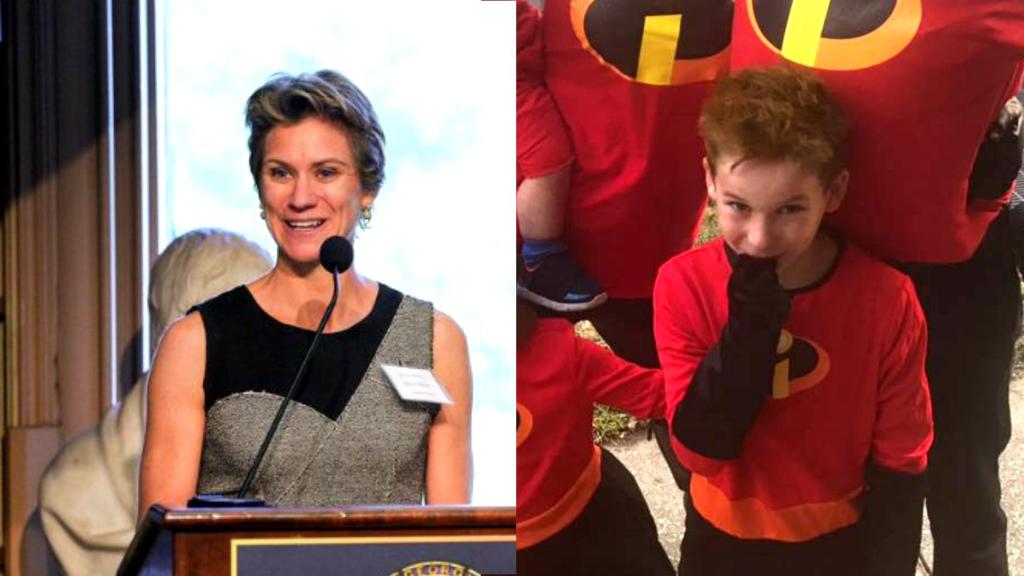 Montaje de JALEOS con Maeve Kennedy y su hijo Gideon con fotografías de sus redes sociales.