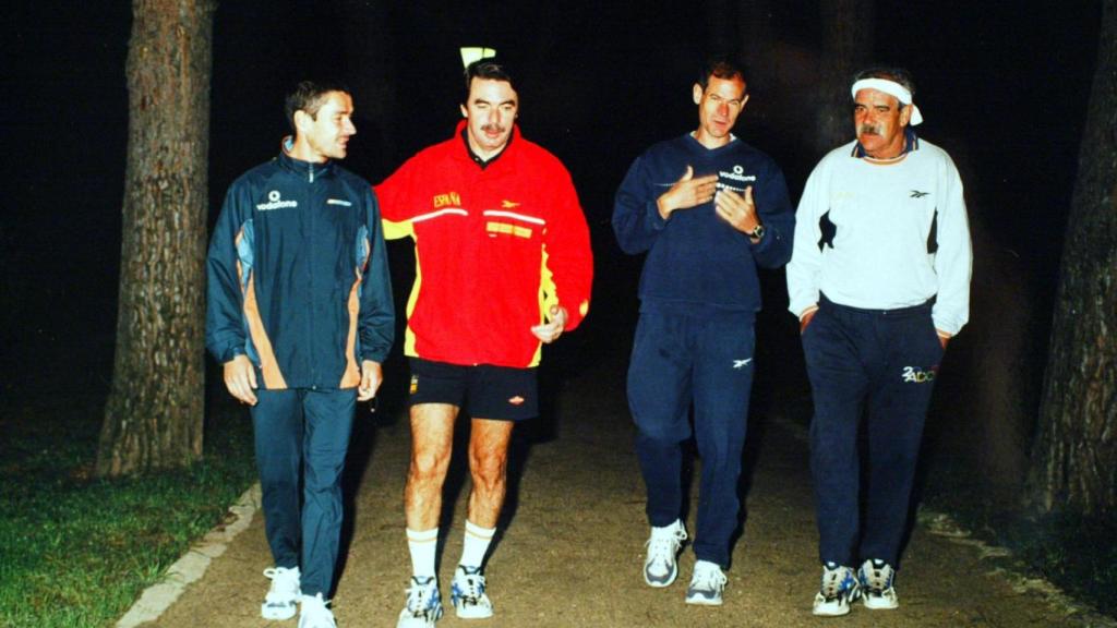 Martín Fiz, José María Aznar, Abel Antón y Bernardino Lombao.