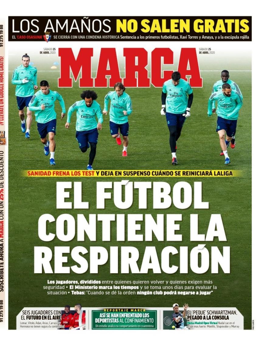 La portada del diario MARCA (25/04/2020)