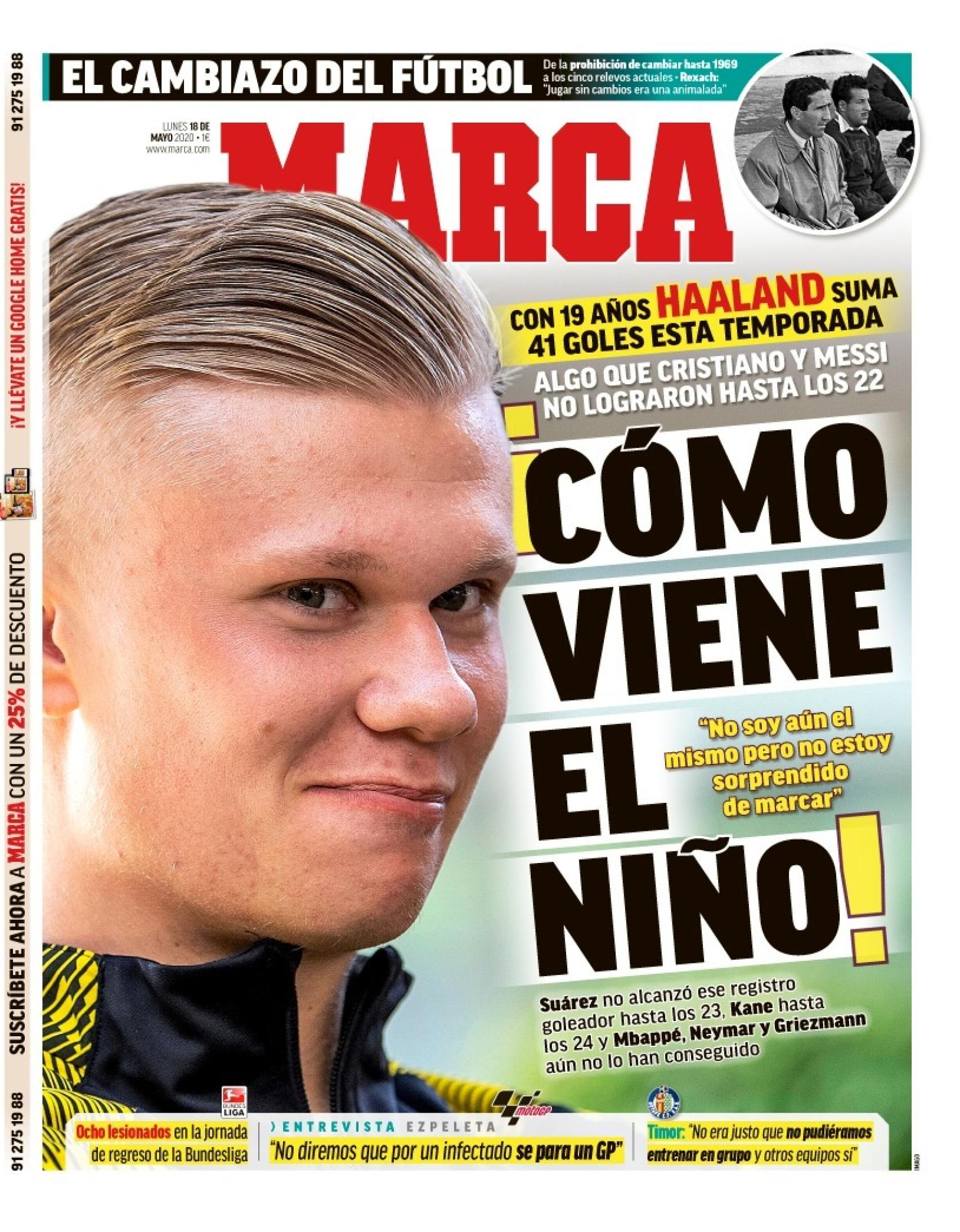 La portada del diario MARCA (18/05/2020)