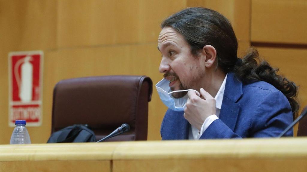 El vicepresidente del Gobierno, Pablo Iglesias, en el Senado.