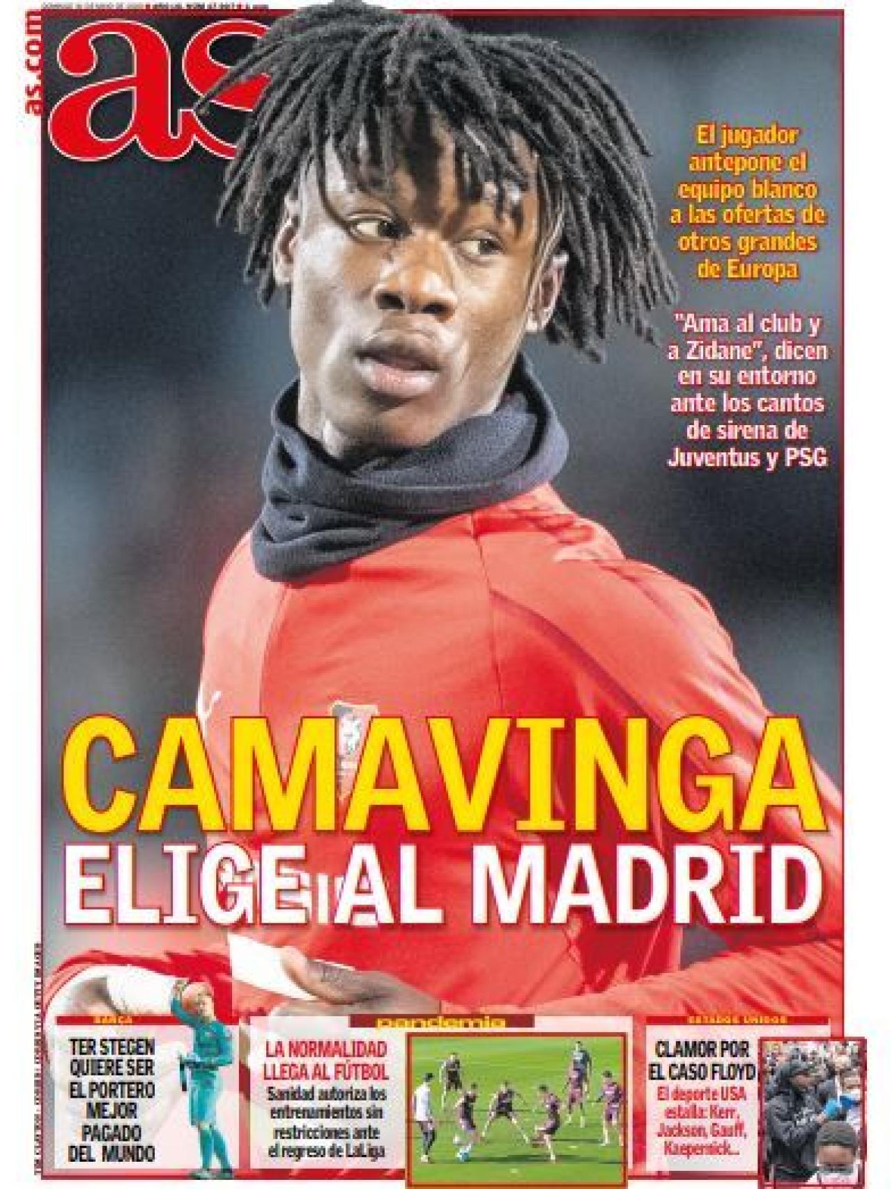 La portada del diario AS (31/05/2020)