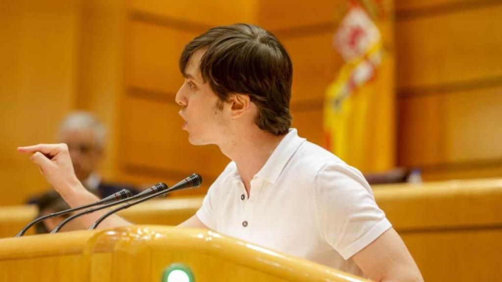 El senador autonómico de Más Madrid Eduardo Rubiño este martes en el Senado.