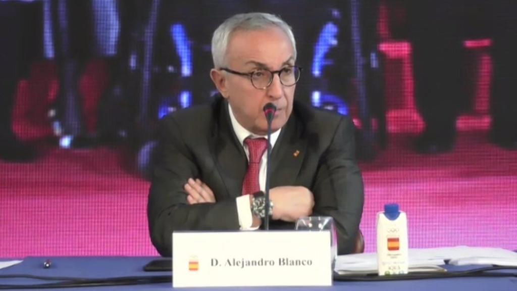 Alejandro Blanco, durante la reunión telemática del COE