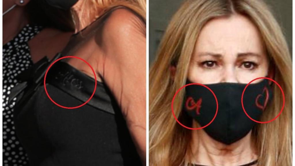 El nombre de 'Aless' bordado en su vestido y la inicial de su nombre en la mascarilla.