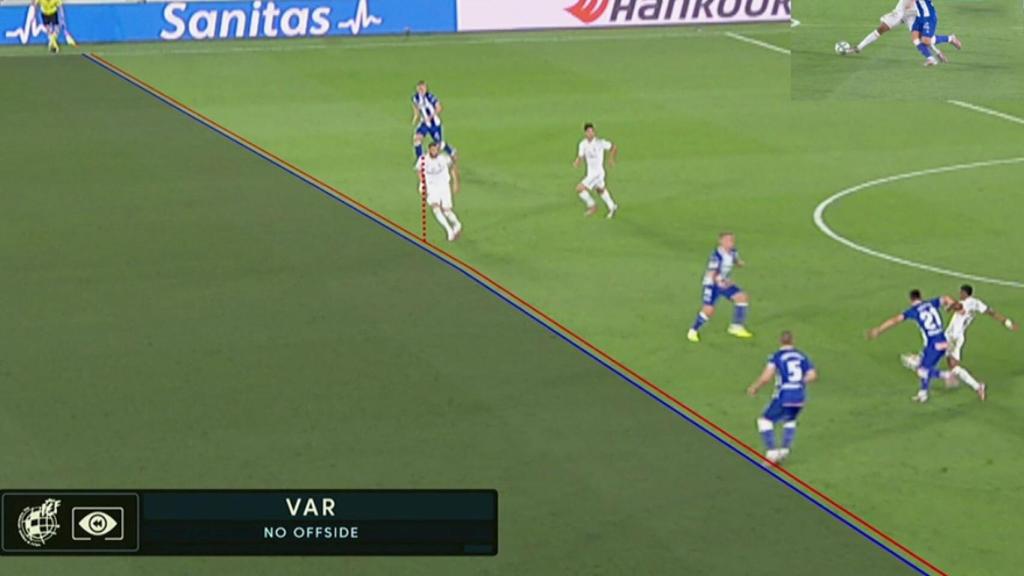 Así analizó el VAR la posición legal de Benzema
