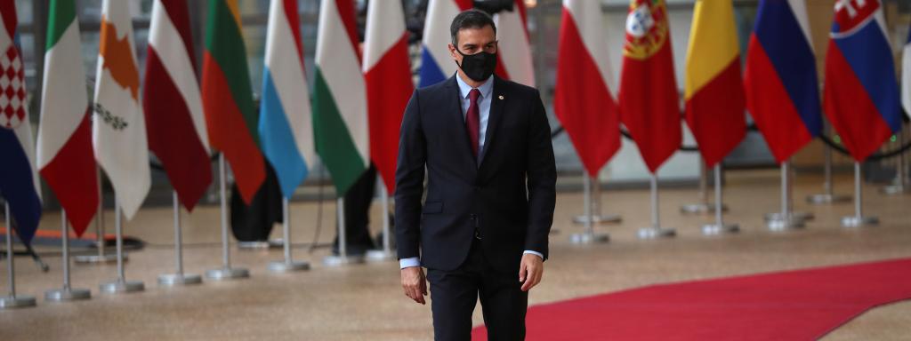 El presidente del Gobierno, Pedro Sánchez, a su llegada este viernes a la cumbre de Bruselas