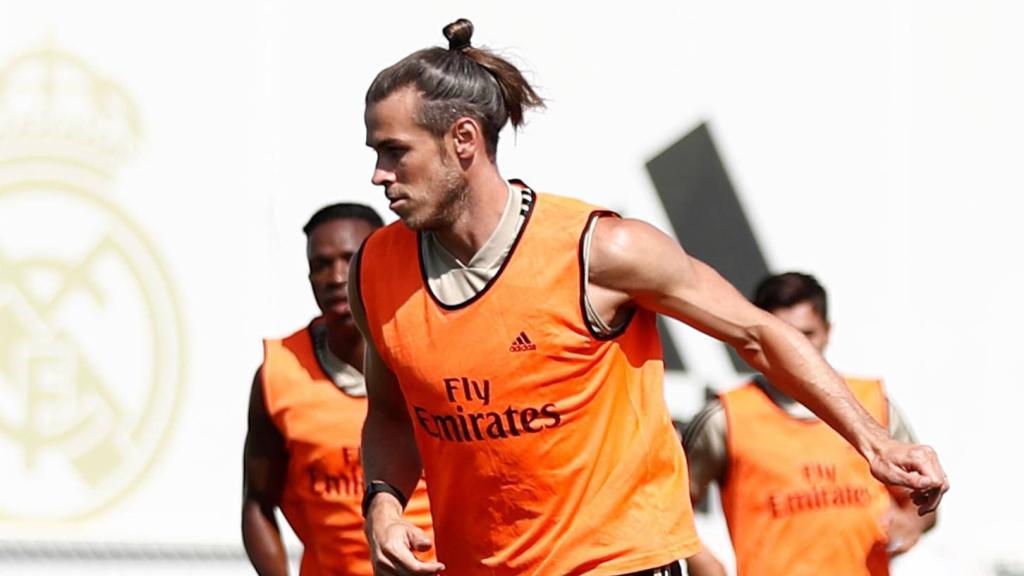 Gareth Bale en el entrenamiento con el Real Madrid