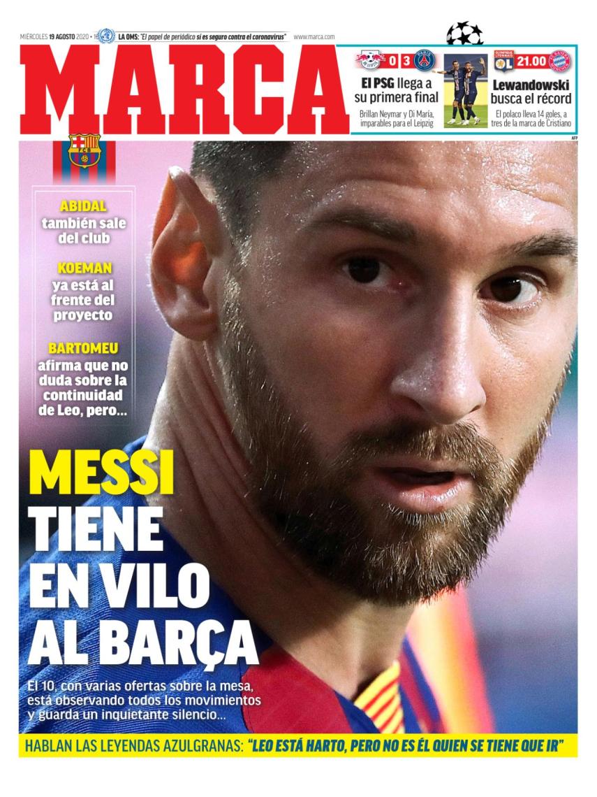 La portada del diario MARCA (19/08/2020)