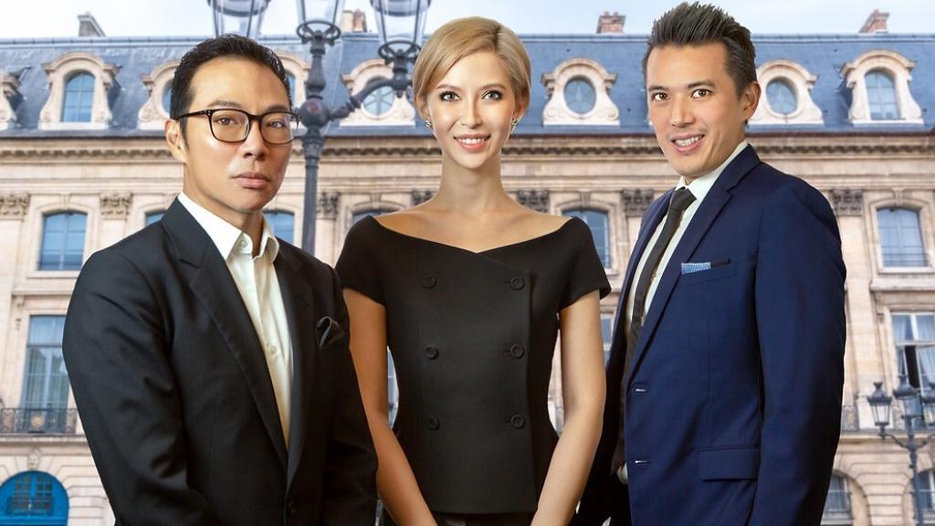 Evangeline Shen y los primos Terence y Nelson Loh