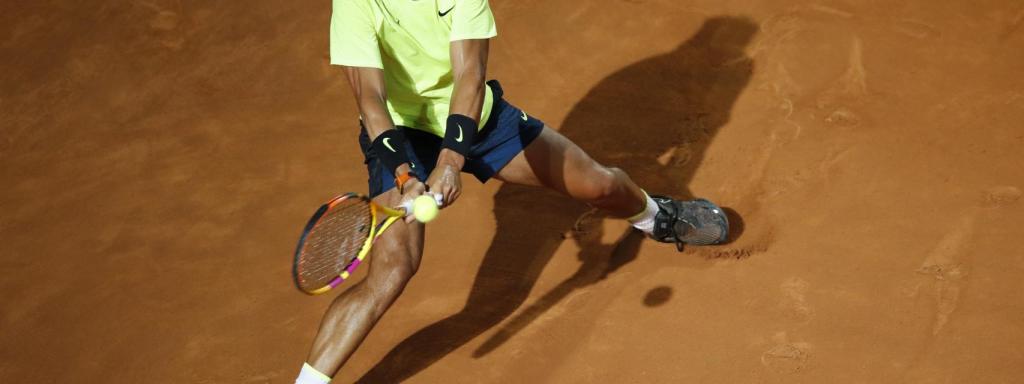 Nadal, durante el partido ante Carreño.