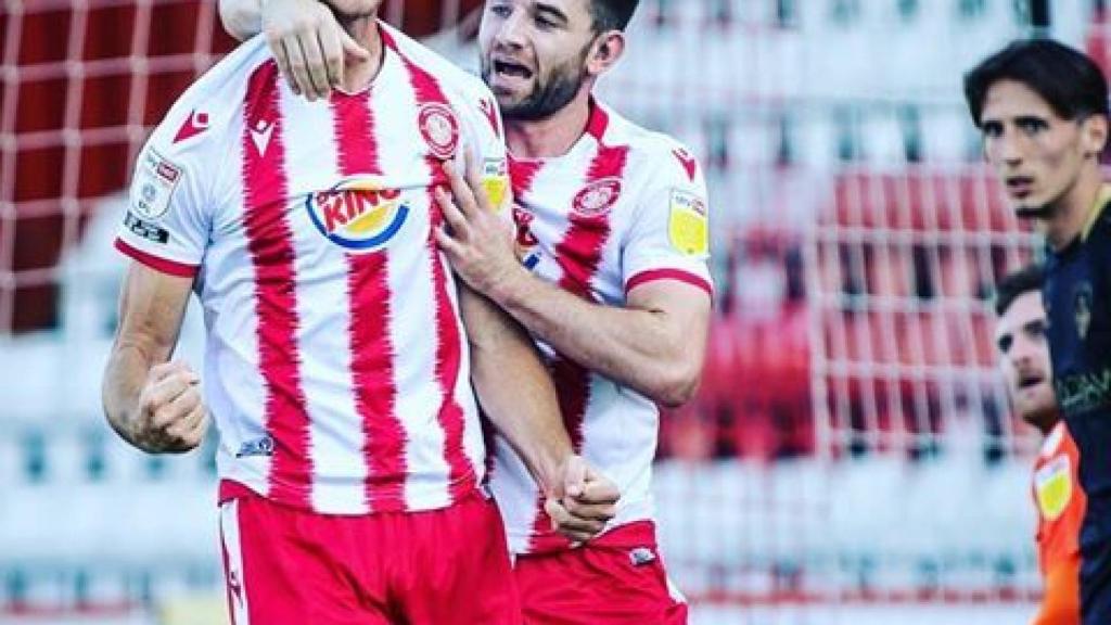 Los jugadores del Stevenage FC celebrando un gol