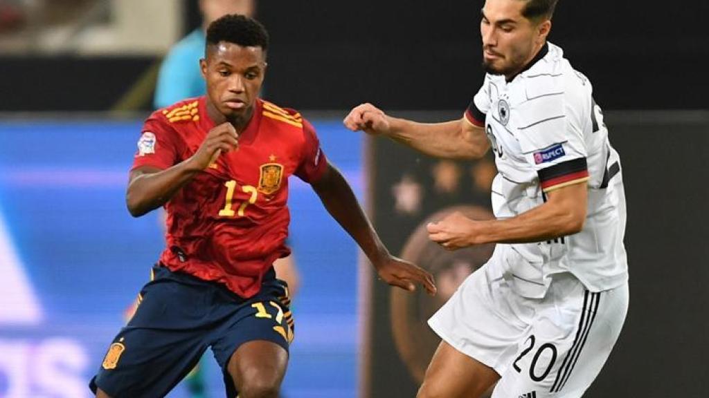 Ansu Fati en el partido de España contra Alemania