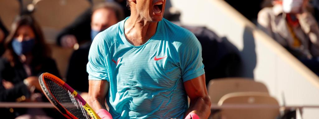 Nadal, celebrando un punto en el partido ante Schwartzman.