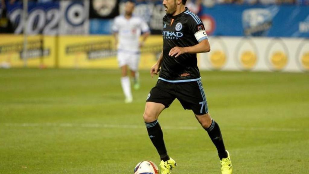 David Villa durante un partido con el New York City