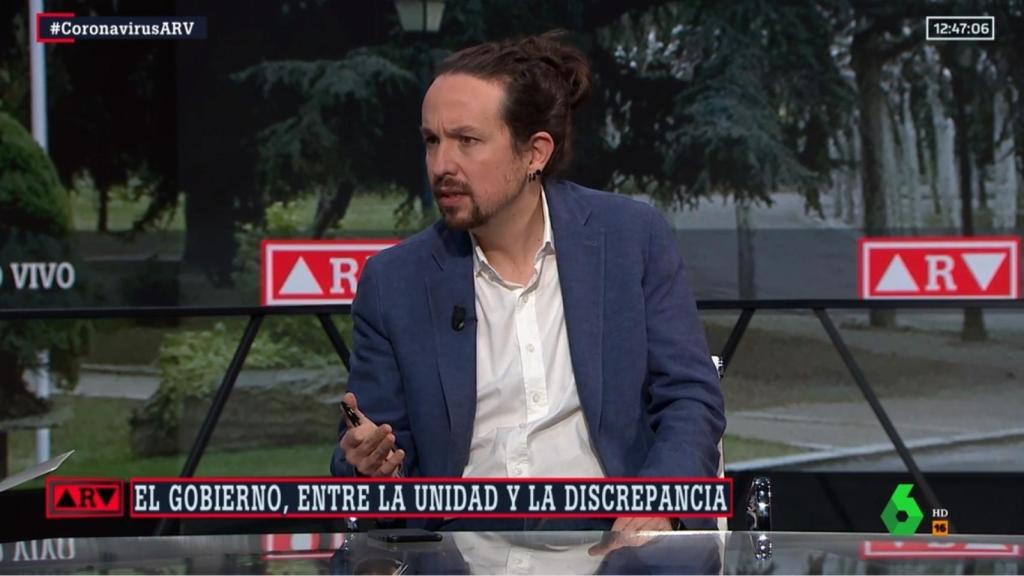 El vicepresidente segundo del Gobierno, Pablo Iglesias, este lunes en La Sexta.