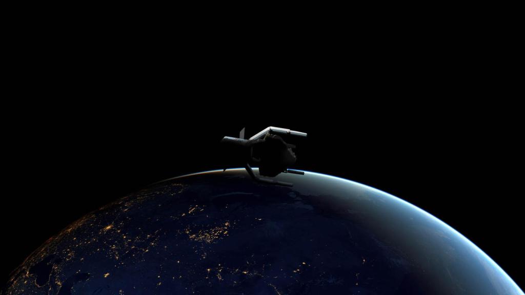 ClearSpace-1 atrapando a basura espacial