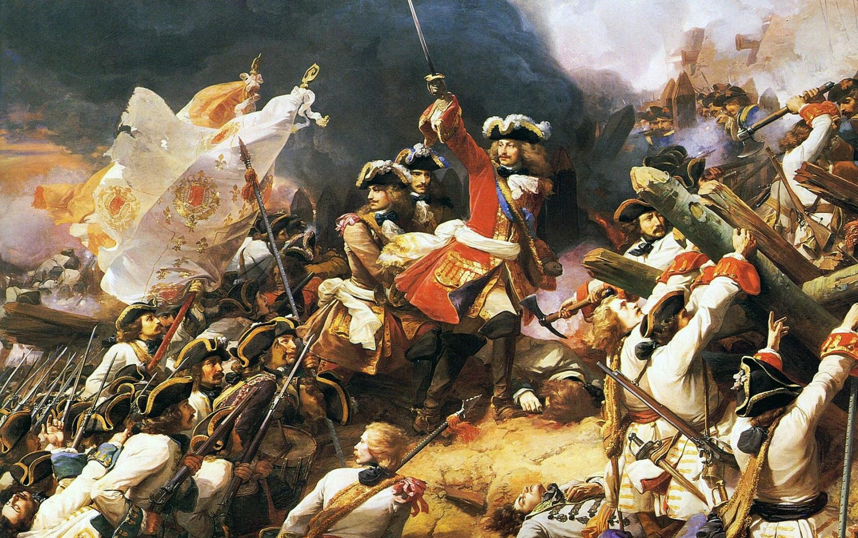 Representación de la Batalla de Denain, donde los barbones consiguieron una gran victoria.