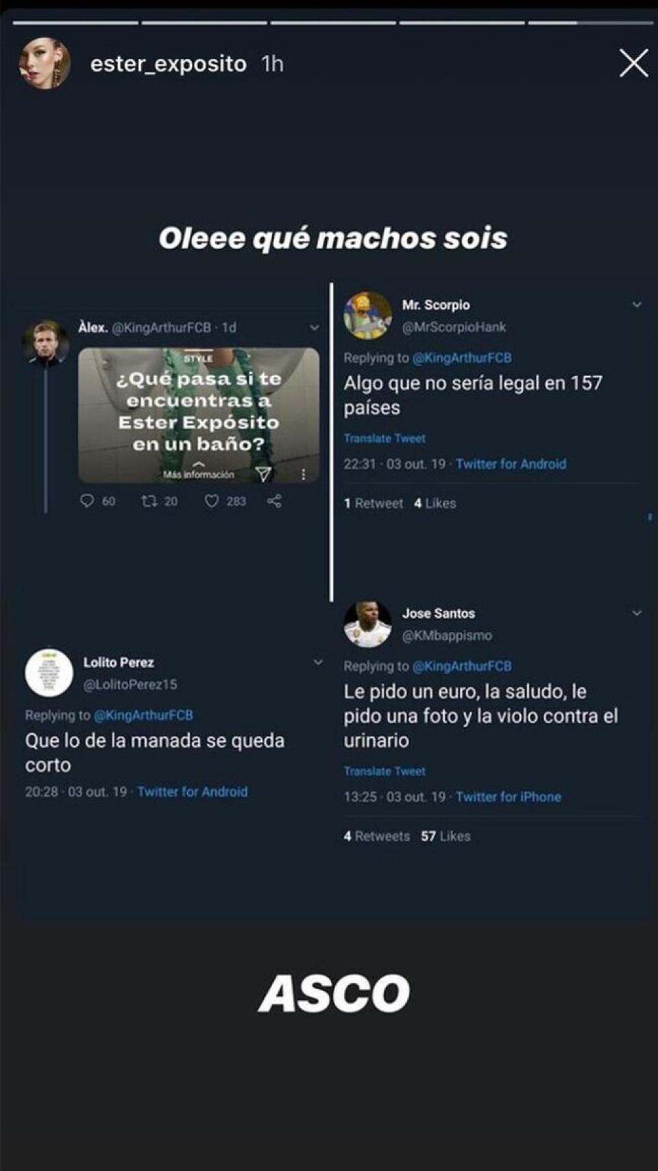 La denuncia de Ester Expósito.