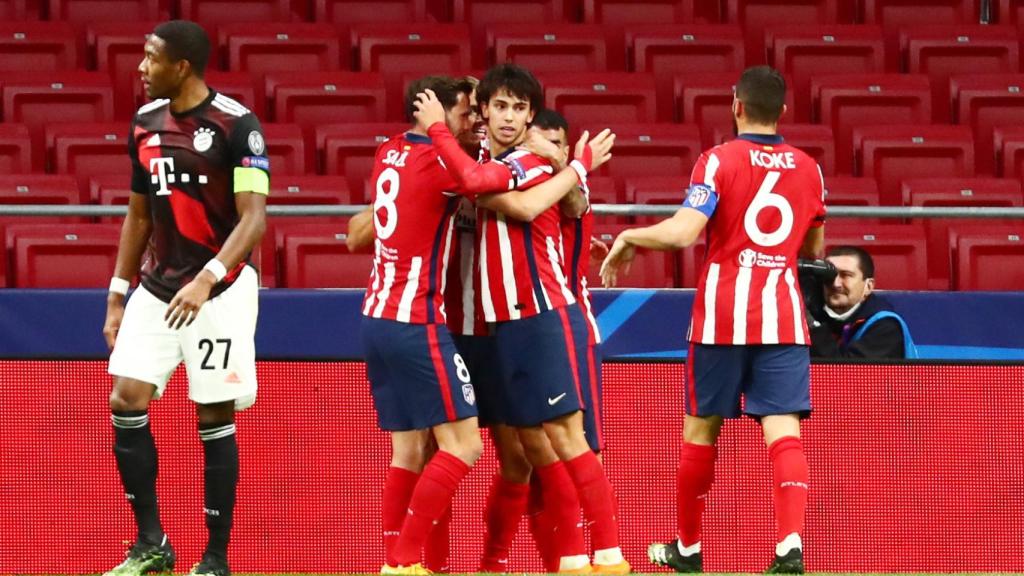 El Atlético celebra el gol de Joao Félix