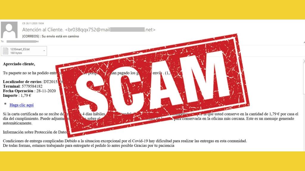 Correo falso de Correos.