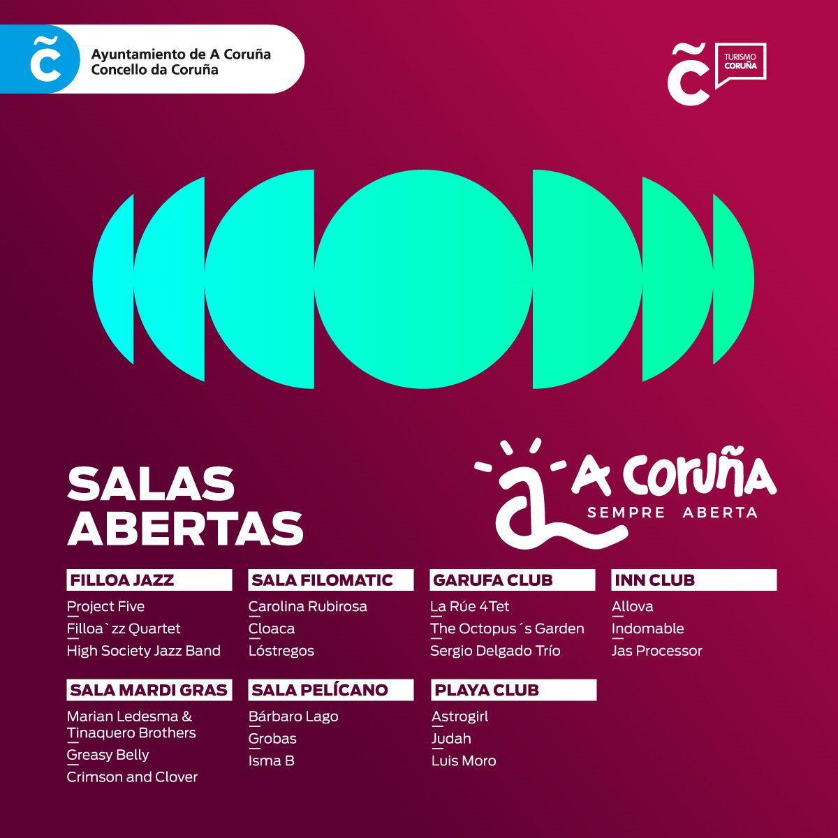 Los conciertos previstos dentro del ciclo ‘Salas Abertas’.