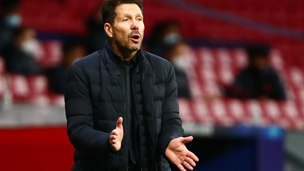 'El Cholo' Simeone, en un partido del Atlético de Madrid de la Champions League