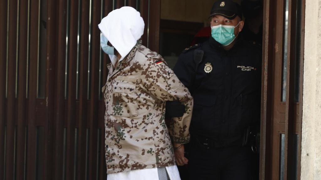 Rafael Amargo, durante su traslado a los Juzgados.