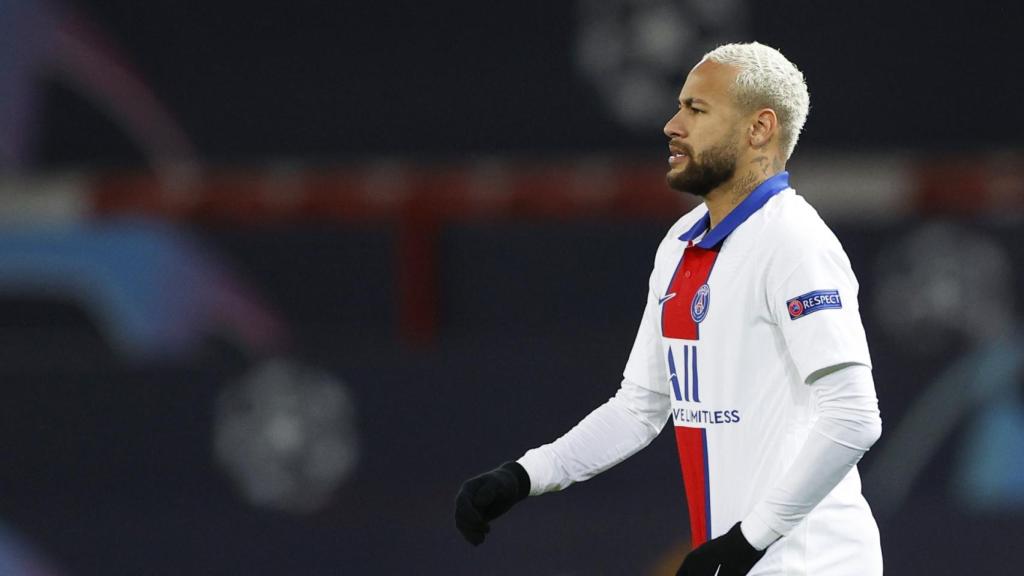 Neymar, en un partido del PSG de la Champions League
