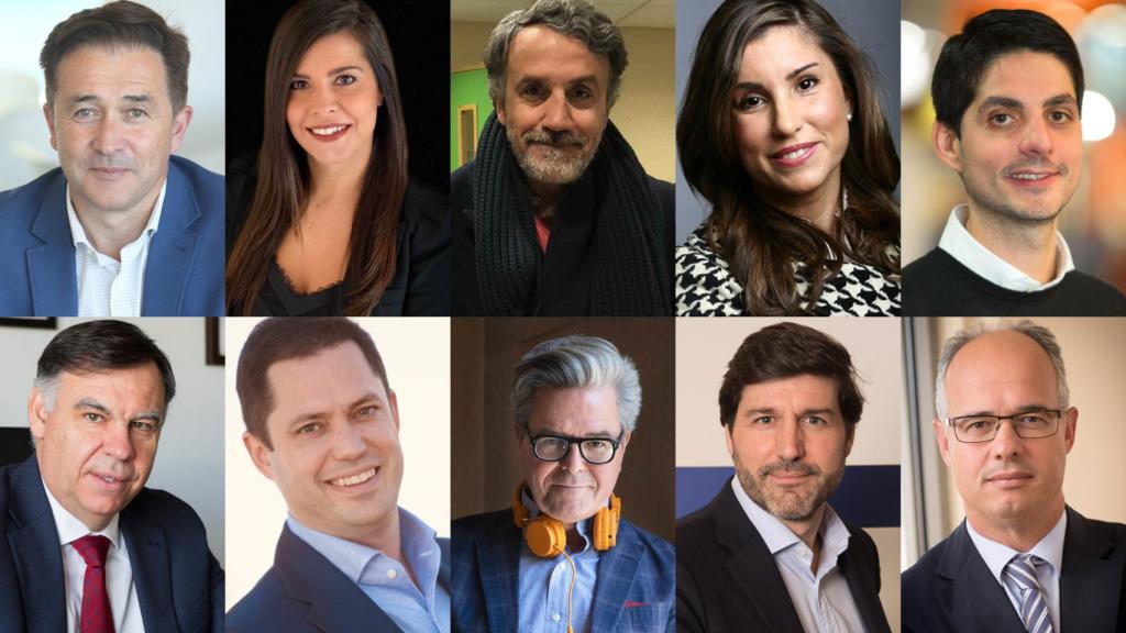 De izq. a dcha. y de arriba abajo, Andreu Vilamitjana, director general de Cisco España; Ana Freire, investigadora de la Universidad Pompeu Fabra; Carlos Fernández Guerra, director de Digital & Social Media de Iberdrola; Rita Estévez, CEO y Presidenta de Experian España y Portugal; David Guasch, director general de Stuart en España; Javier Ponce, director general de CDTI; Joaquín Villalba, CEO de Nextail; Javier Celaya ; director general de Podimo en España y América Latina; Eduardo Prieto, ‘country manager’ de Visa España; y Alberto Zamora, ‘managing director’ de Sector Público y Sanidad de Accenture.